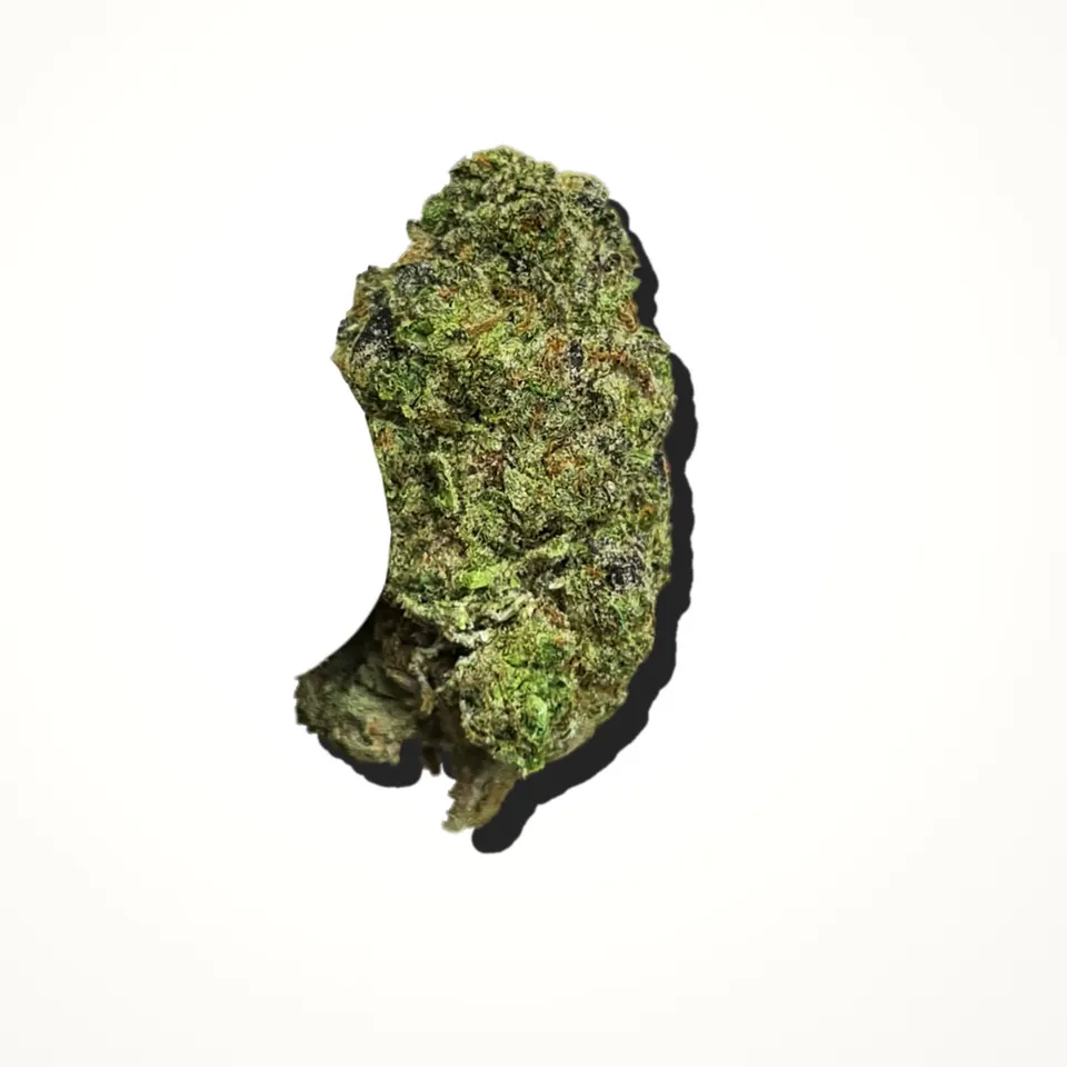 Cupcakez THCA flower under the flash, greenhouse