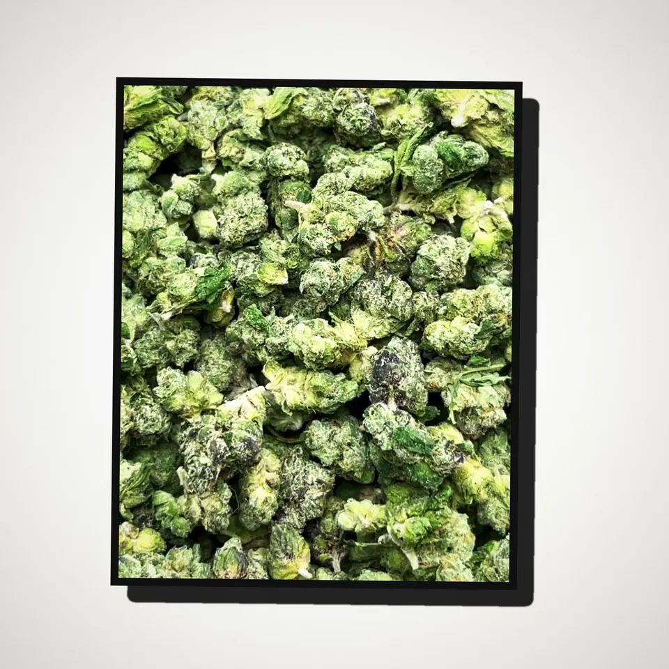MOB THCA flower straight from the bag, smalls